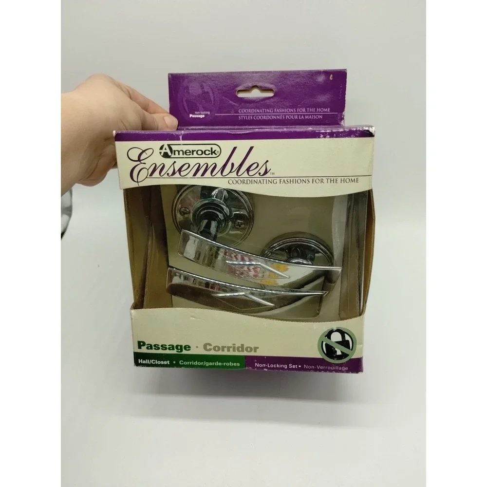 Amerock Ensembles Diamond Lever Polished Chrome Door Handles Non Locking